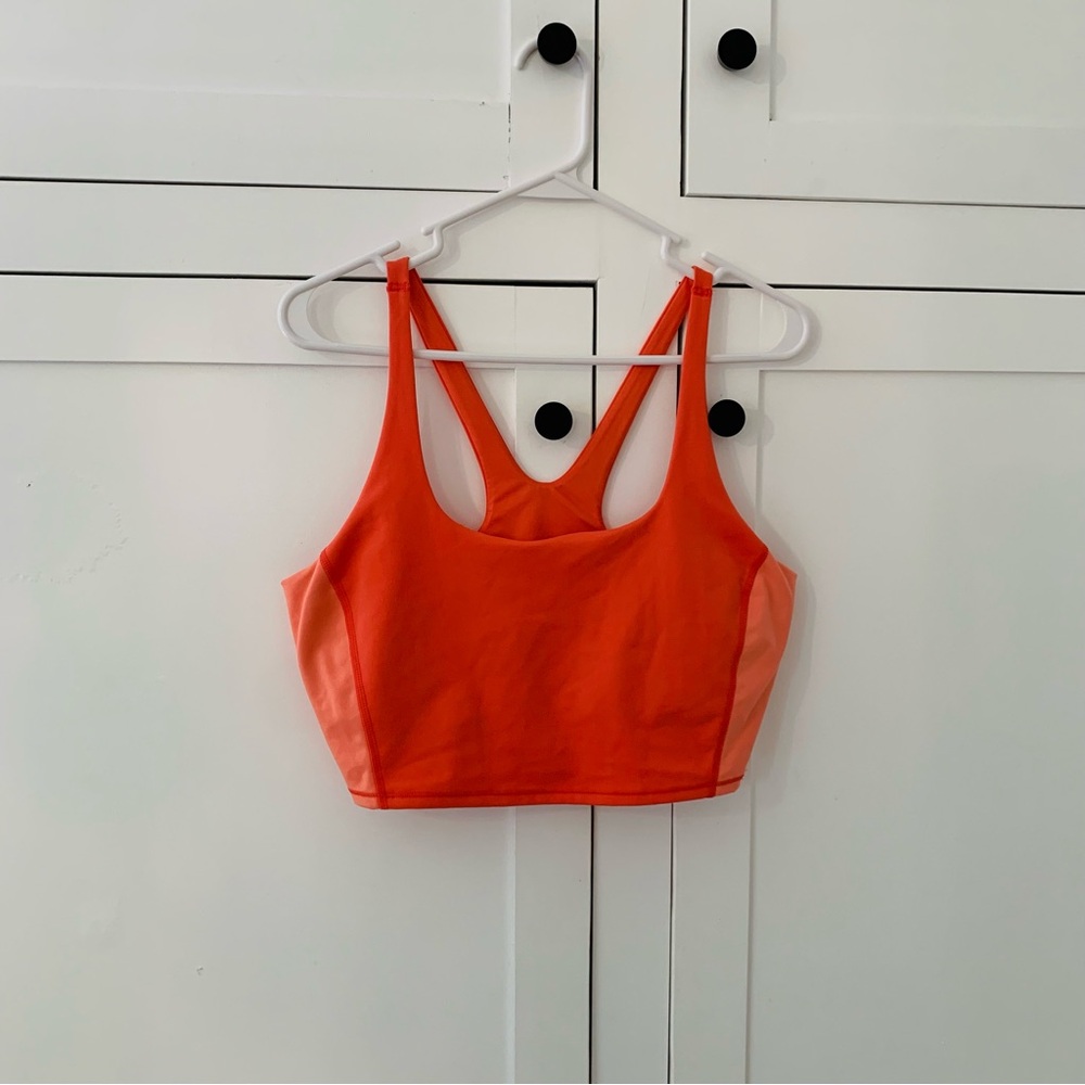 All In Motion Two Tone Orange Racerback Sport Bra Size Large
